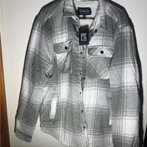 PX Black Checkered Shirt Jacket